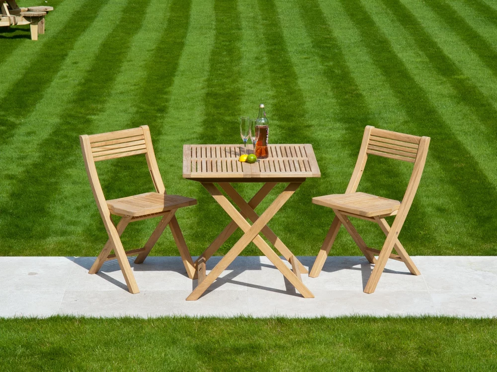 Alexander Rose Bengal Roble Tee for Two Set Bengal Roble Folding Chair Bengal Roble Folding Table Luxury Hardwood Garden Furniture