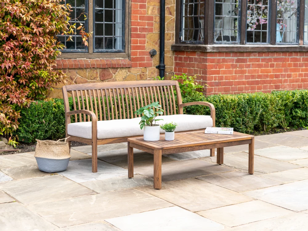 Alexander Rose Dark Acacia Bolney Lounge Sofa and Coffee Table Luxury Hardwood Garden Furniture