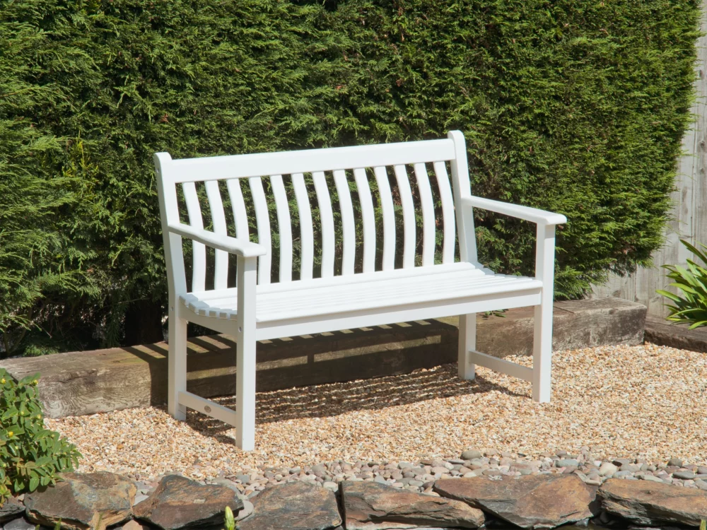 Alexander Rose Broadfield 4ft White Acacia Bench High Quality Hardwood Bench