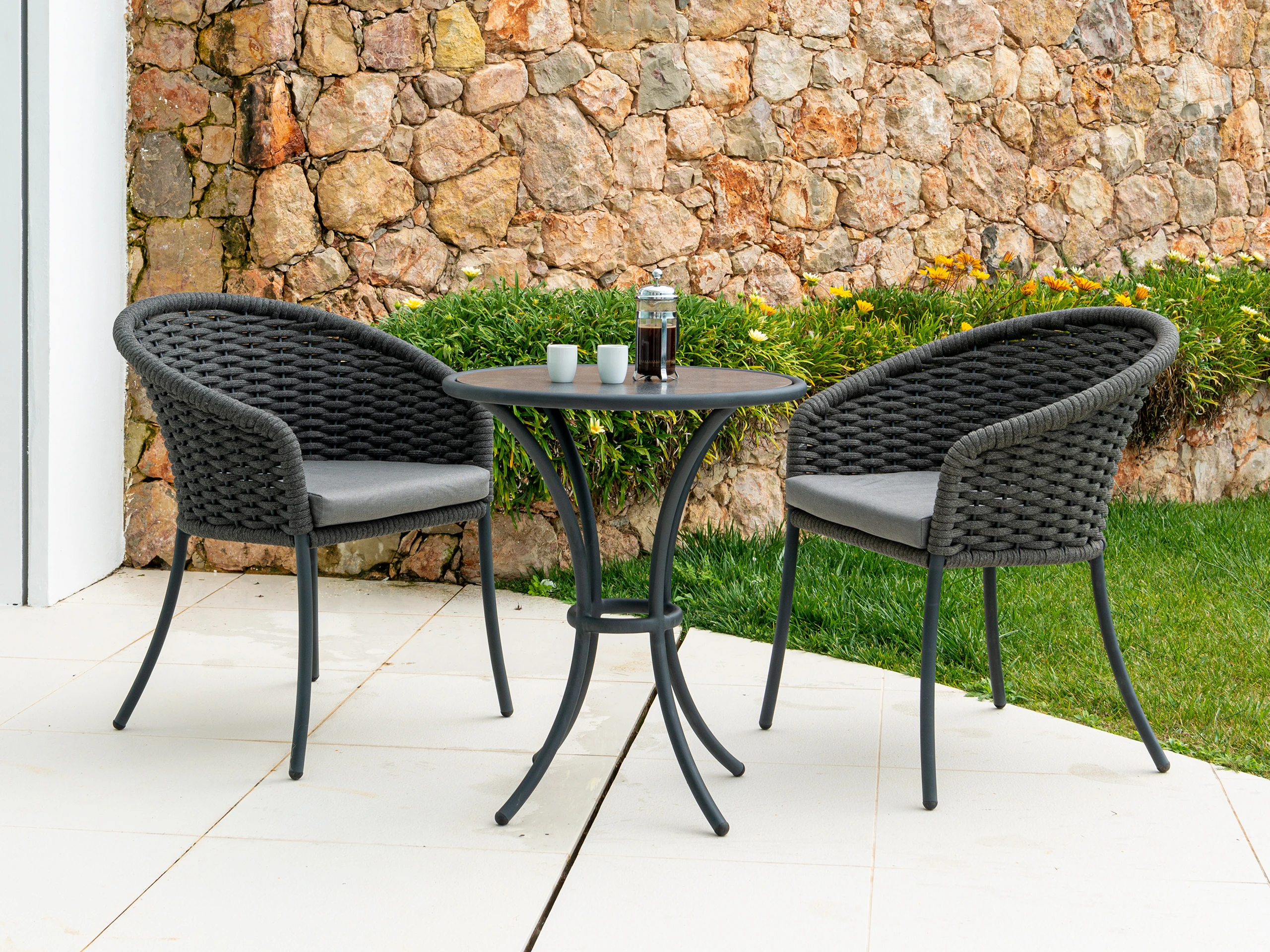 Cordial Grey Bistro Table 0.62m w HPL Top Alexander Rose