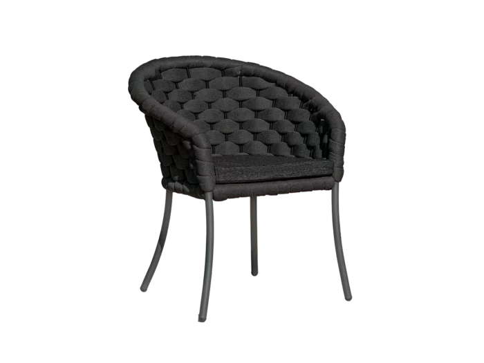 Alexander Rose Cordial Luxe Dining Chair Dark Grey with Storm Cushion