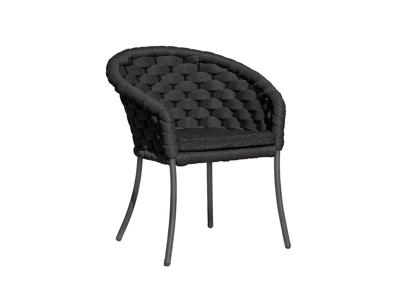 Alexander Rose Cordial Luxe Dining Chair Dark Grey with Storm Cushion
