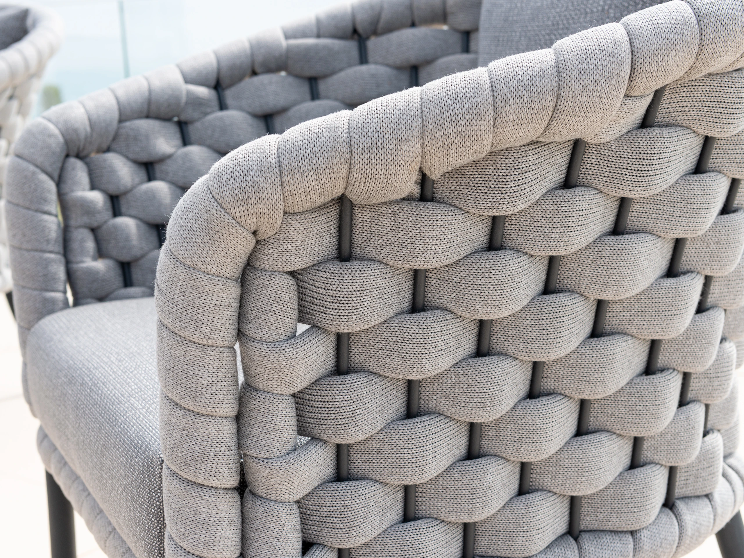 Elements grey rope shop lounger