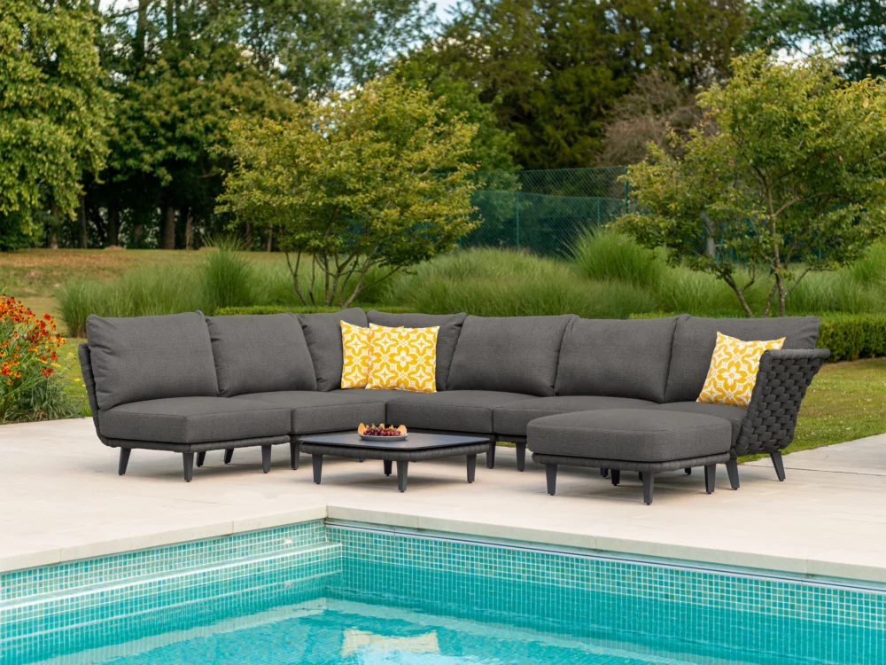 Alexander Rose Cordial Luxe Dark Grey Modular Set Luxury Aluminium Garden Furniture
