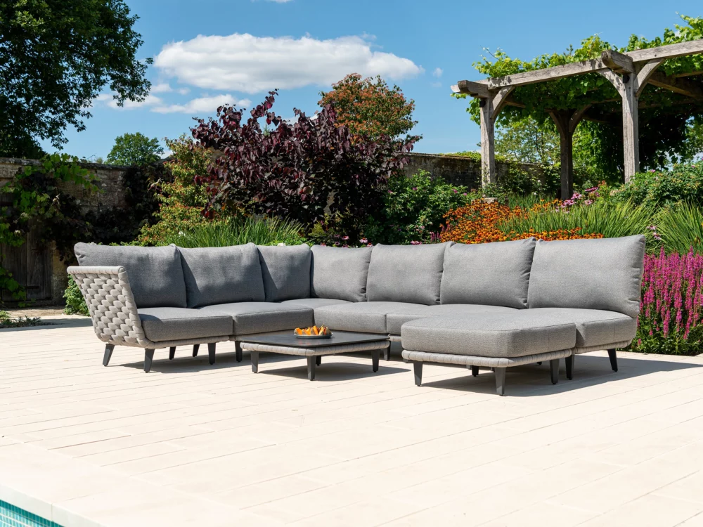 Alexander Rose Cordial Luxe light Grey Modular Set Luxury Aluminium Garden Furniture
