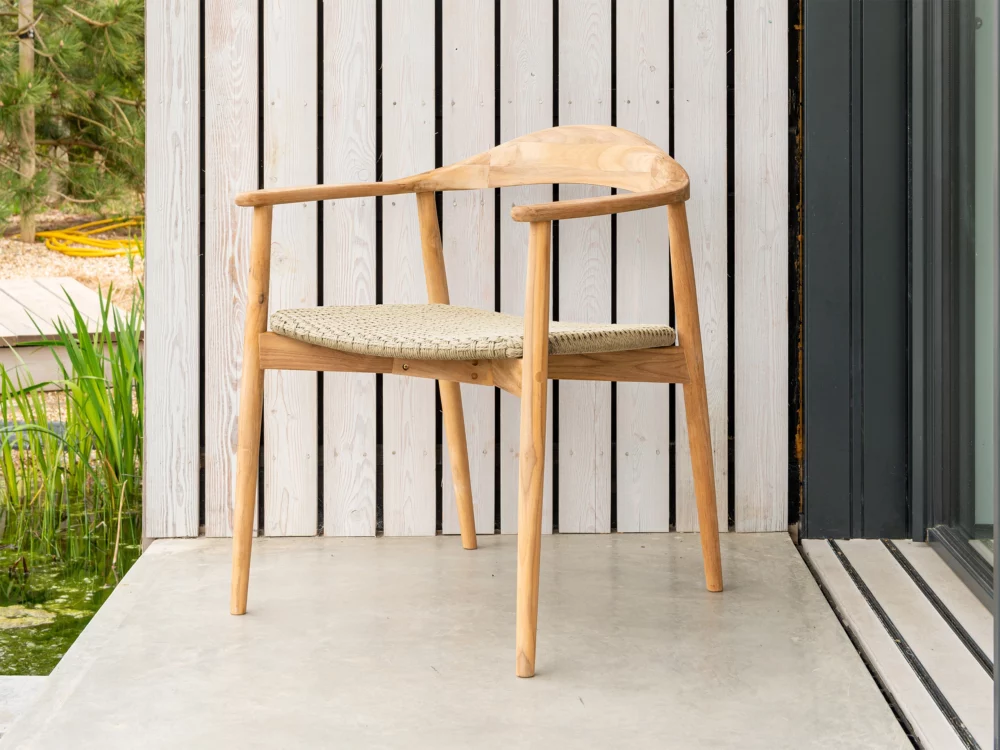 Alexander Rose Dana Armchair Teak Dining Armchairs Mid Century Danish Inspired Outdoor Armchair