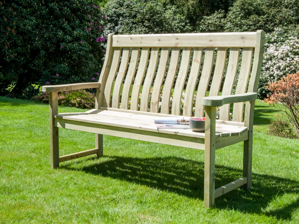 Alexander Rose Malu Pine 5ft High Back Bench High Quality Pine Bench