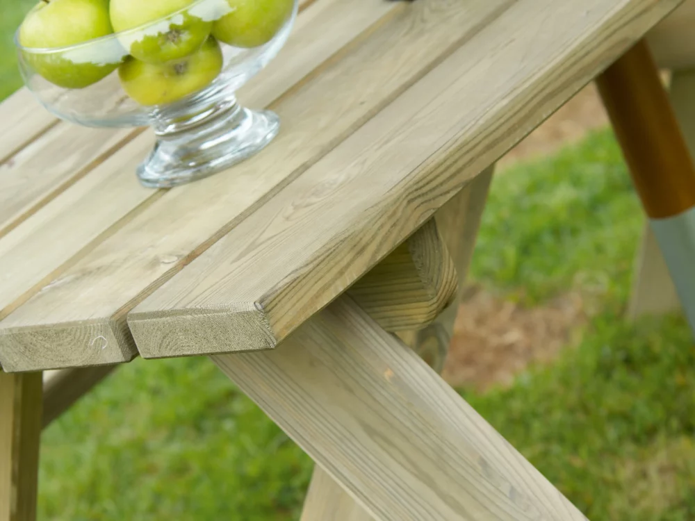 Alexander Rose Malu Pine Picnic Table 5ft Hardwood Parasol High Quality Garden Furniture