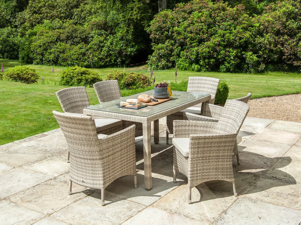 Alexander Rose Ocean Pearl Dinning Set Luxury Rattan Garden Furniture