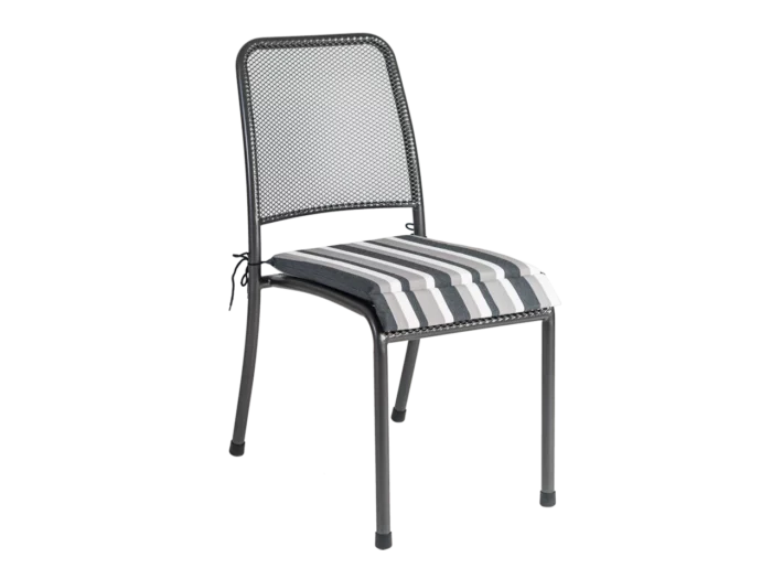 Alexander Rose Portofino Side Chair Charcoal Stripe