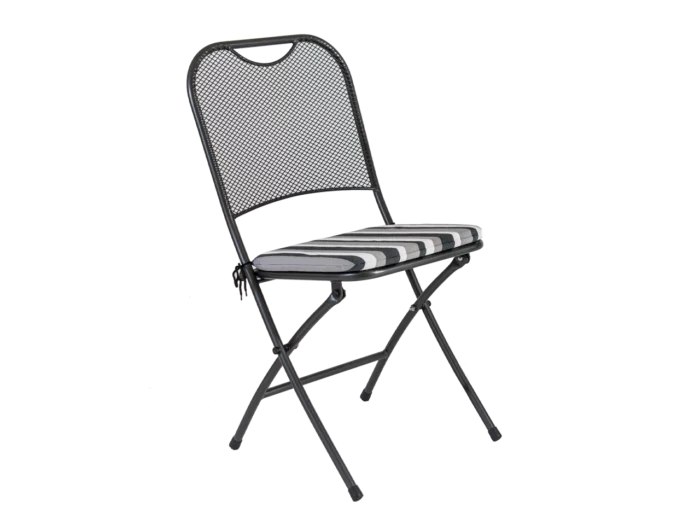 Alexander Rose Portofino Folding Chair Charcoal Stripe