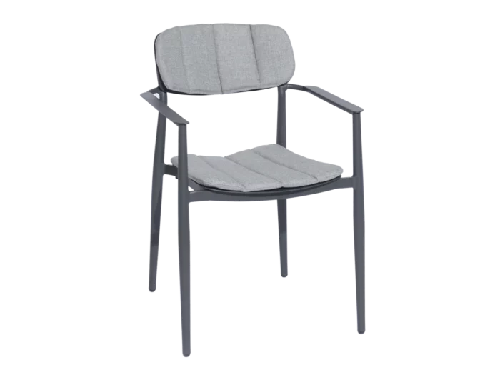 Alexander Rose Rimini Stacking Armchair with Cushion Grey Aluminium