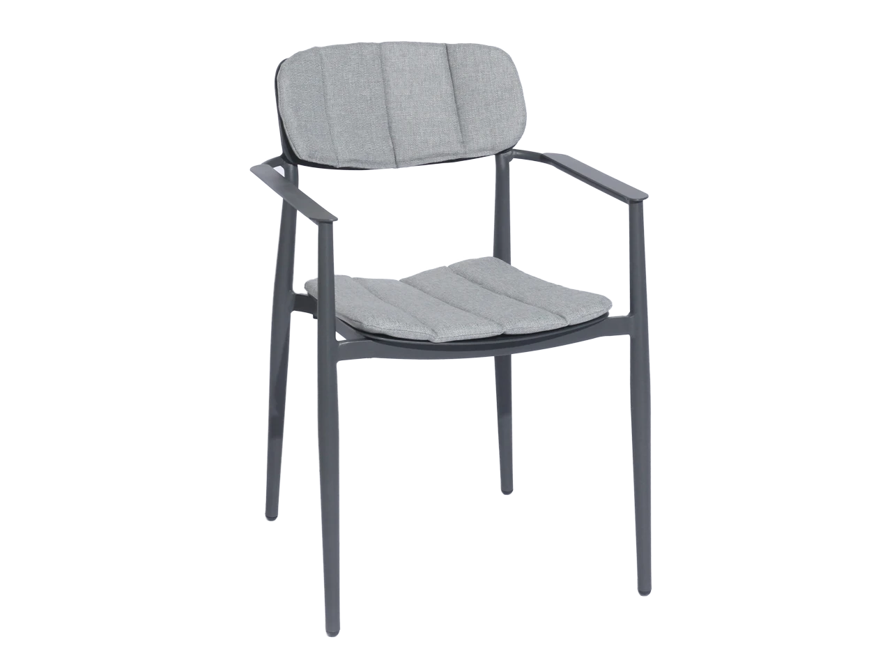 Alexander Rose Rimini Stacking Armchair with Cushion Grey Aluminium