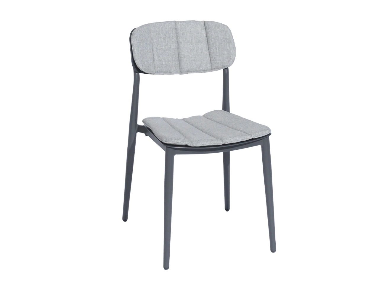 Alexander Rose Rimini Stacking Side Chair with Cushion Grey Aluminium