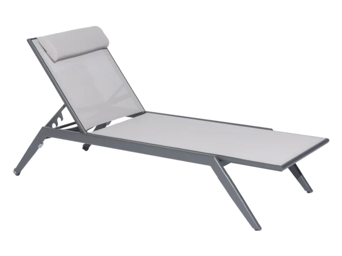 Alexander Rose Rimini Stacking Sling Sunbed Grey Aluminium