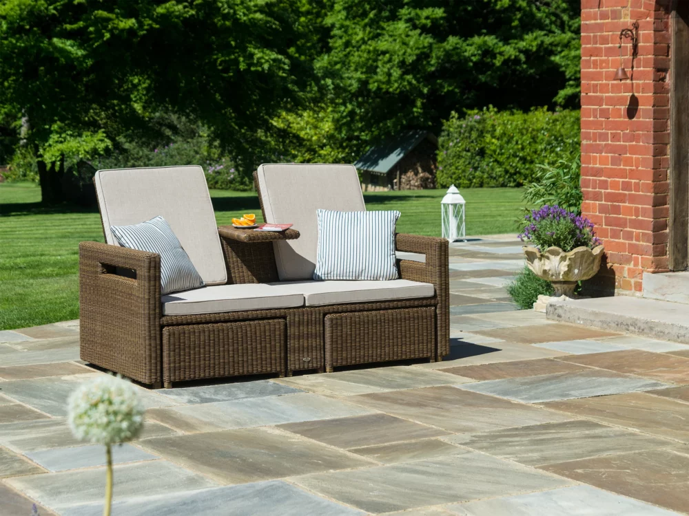 Alexander Rose San Marino lovers Recliner Luxury Rattan Outdoor Furniture