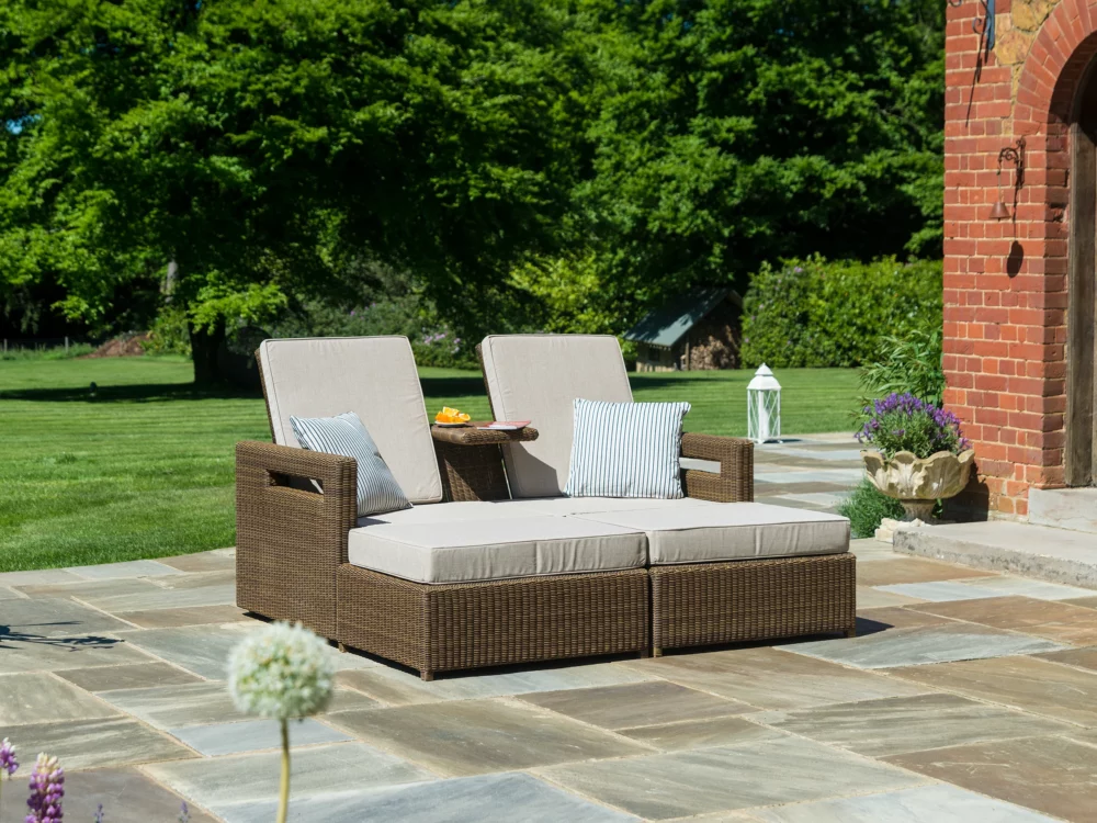 Alexander Rose San Marino lovers Recliner Luxury Rattan Outdoor Furniture