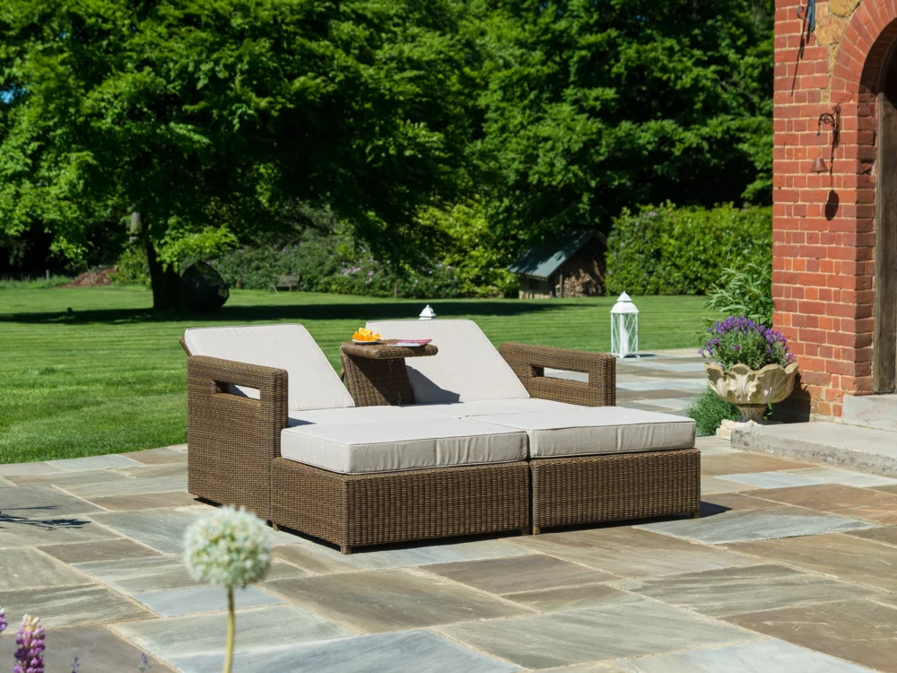 Alexander Rose San Marino lovers Recliner Luxury Rattan Outdoor Furniture