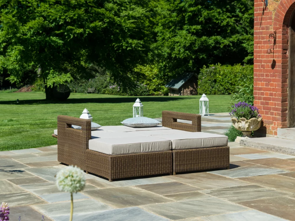 Alexander Rose San Marino lovers Recliner Luxury Rattan Outdoor Furniture