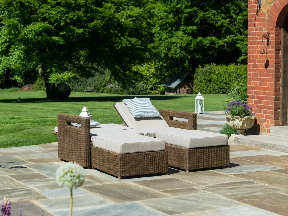 Alexander Rose San Marino lovers Recliner Luxury Rattan Outdoor Furniture