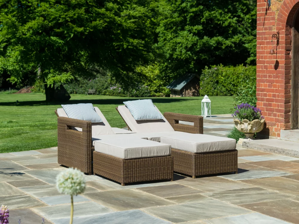 Alexander Rose San Marino lovers Recliner Luxury Rattan Outdoor Furniture