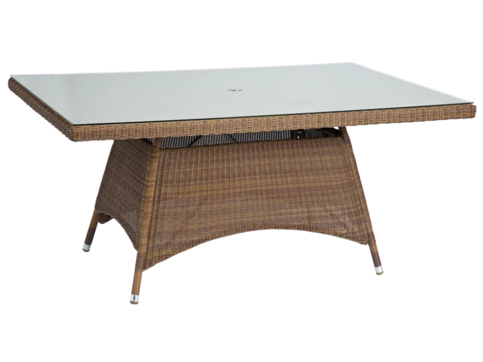 Alexander Rose San Marino Rectangular Brown Rattan Table 1.6m x 1.0m