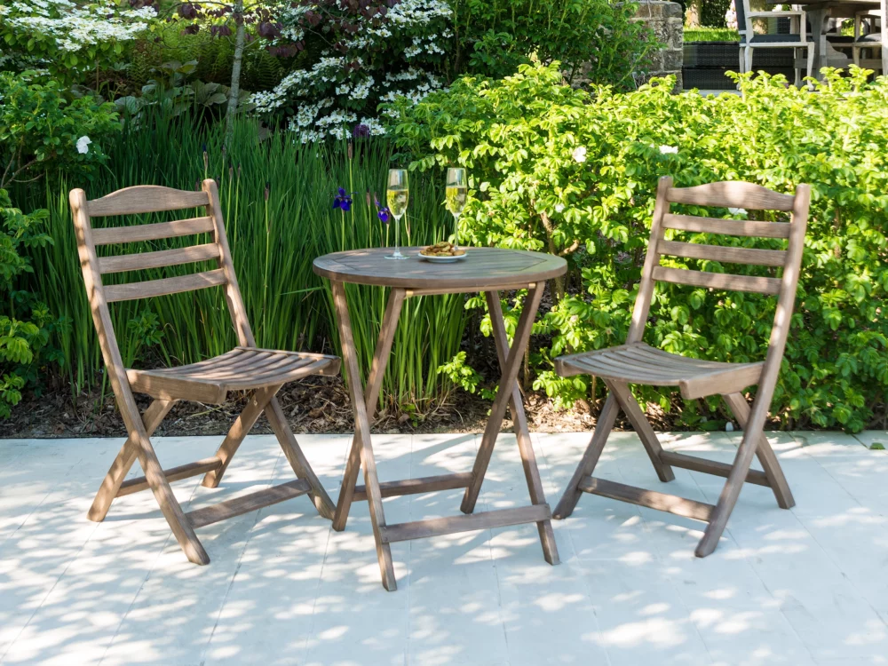 Alexander Rose Chestnut Acacia Tea for Two Set Luxury Hardwood Garden Furniture