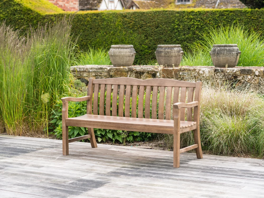 Alexander Rose Sherwood Chestnut Acacia Cuckfield Bench 5ft High Quality Hardwood Bench