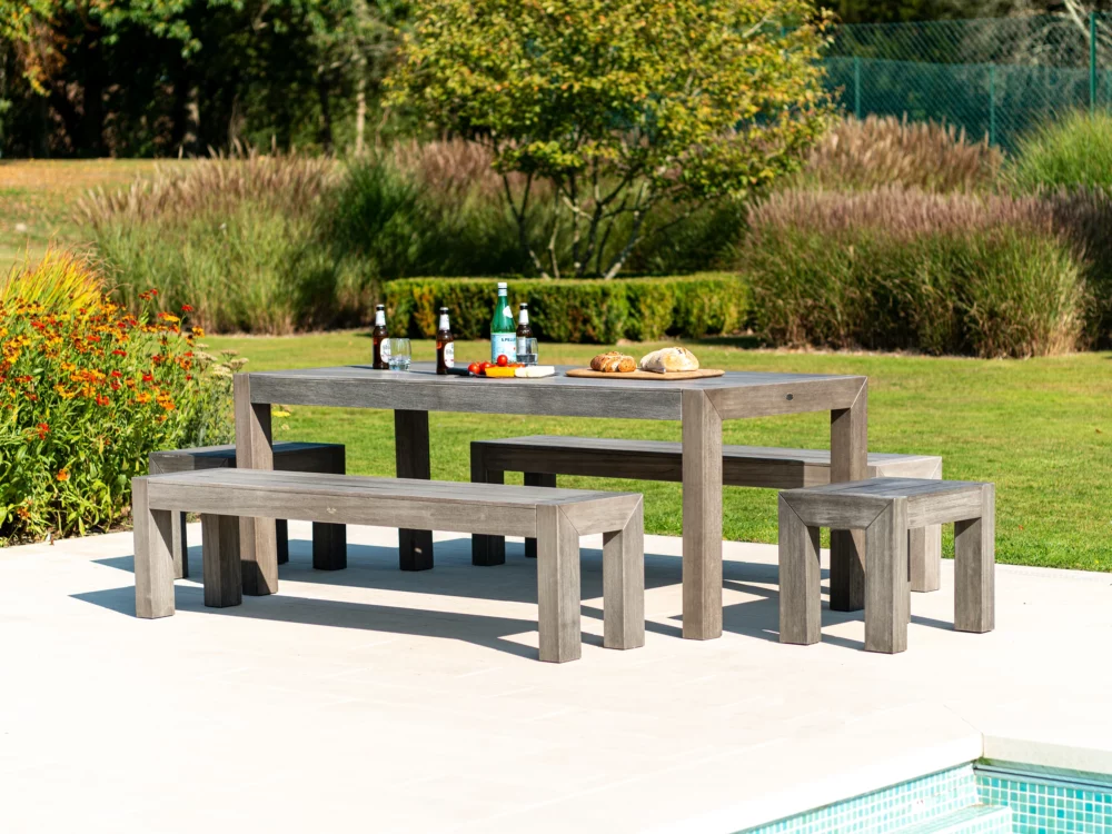Alexander Rose Sherwood Grey Acacia Dining Set High Quality Hardwood Garden Furniture