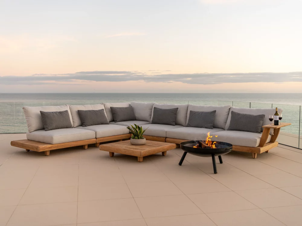 Alexander Rose Sorrento Modular Set Fire Pit Luxury Teak Garden Furniture