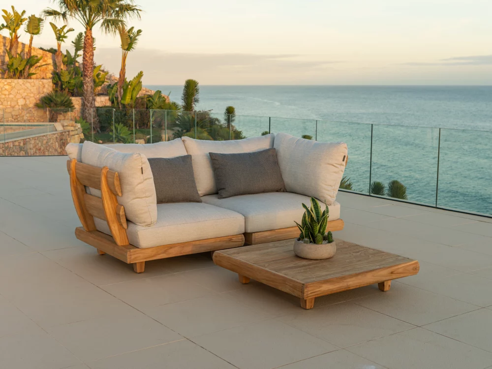 Alexander Rose Sorrento Modular Sofa and Coffee Table Luxury Teak Garden Furniture