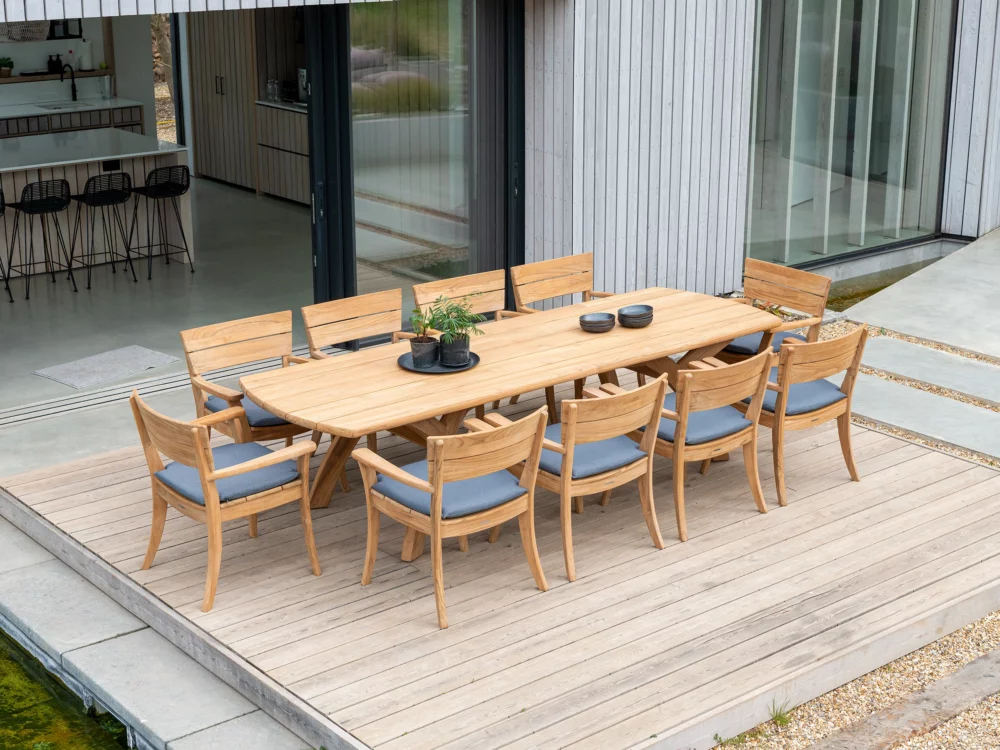 Alexander Rose Sorrento Dining Table and Dining Chairs Luxury Teak Garden Furniture