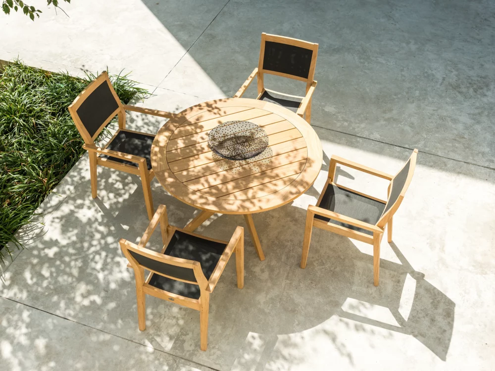 Alexander Rose Tivoli Roble Stacking Armchair and Table High Quality Garden Furniture
