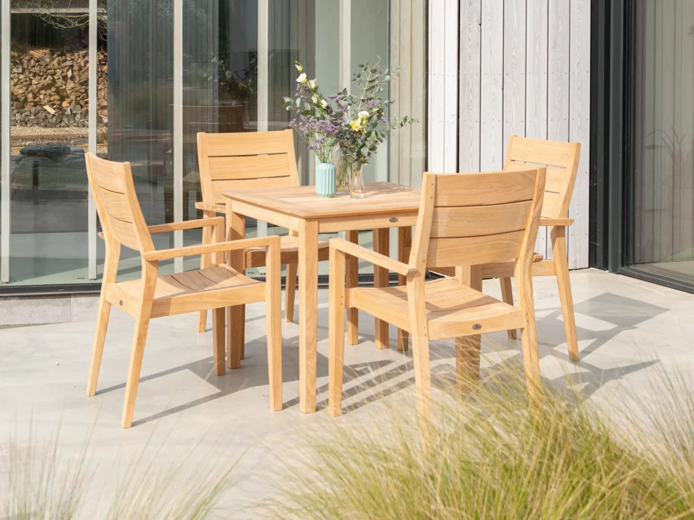 Alexander Rose Tivoli Roble Stacking Armchair and Extending Table High Quality Garden Furniture