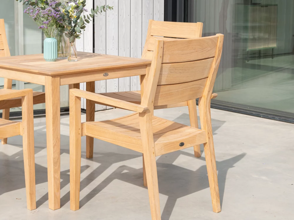 Alexander Rose Tivoli Roble Stacking Armchair and Square Table High Quality Garden Furniture