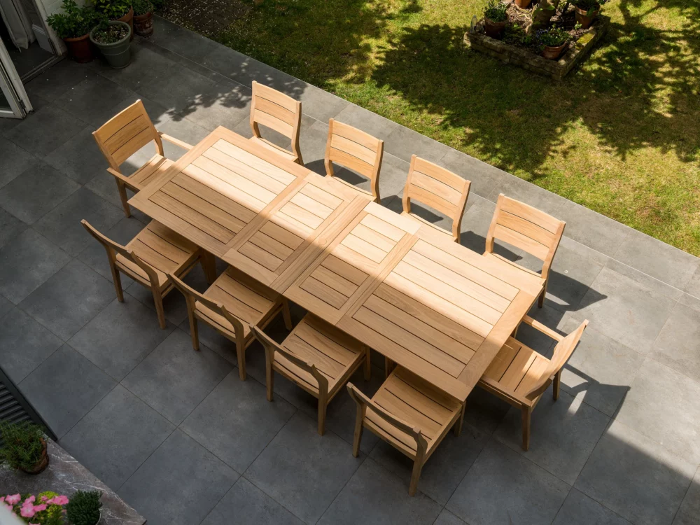 Alexander Rose Tivoli Roble Stacking Armchair and Extending Table High Quality Garden Furniture