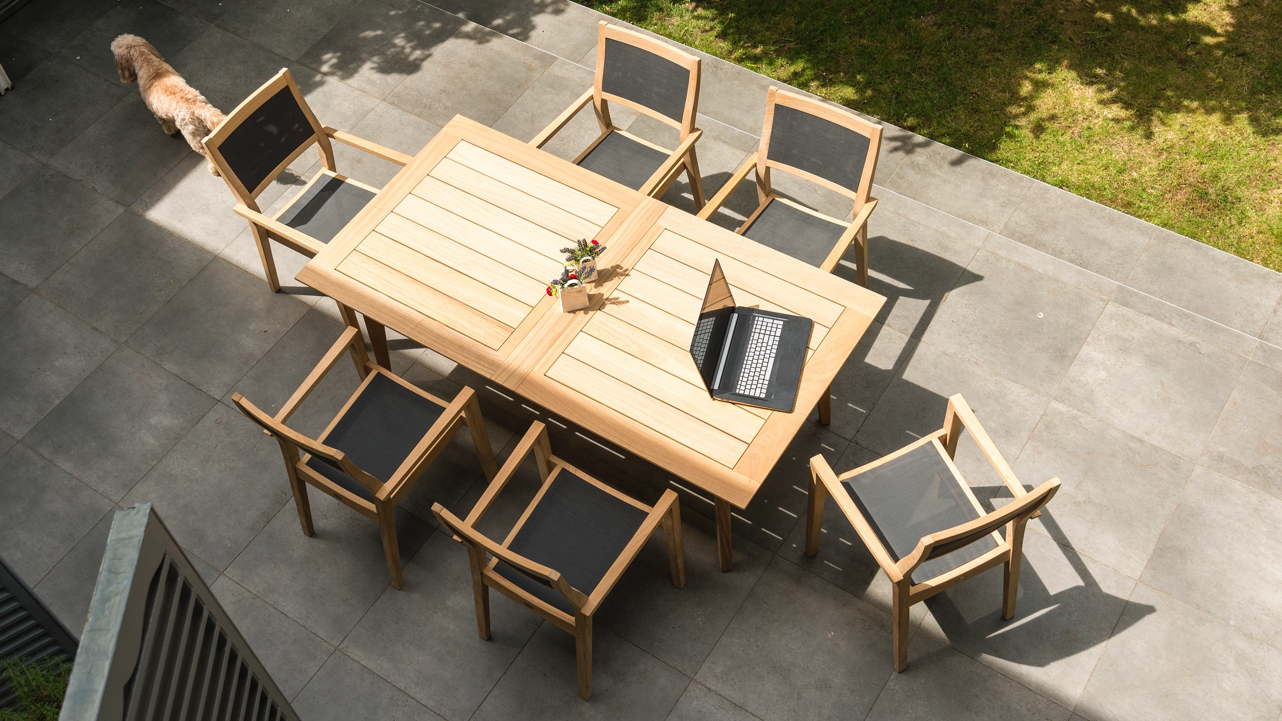 Alexander Rose Tivoli Roble Stacking Armchair and Extending Table High Quality Garden Furniture