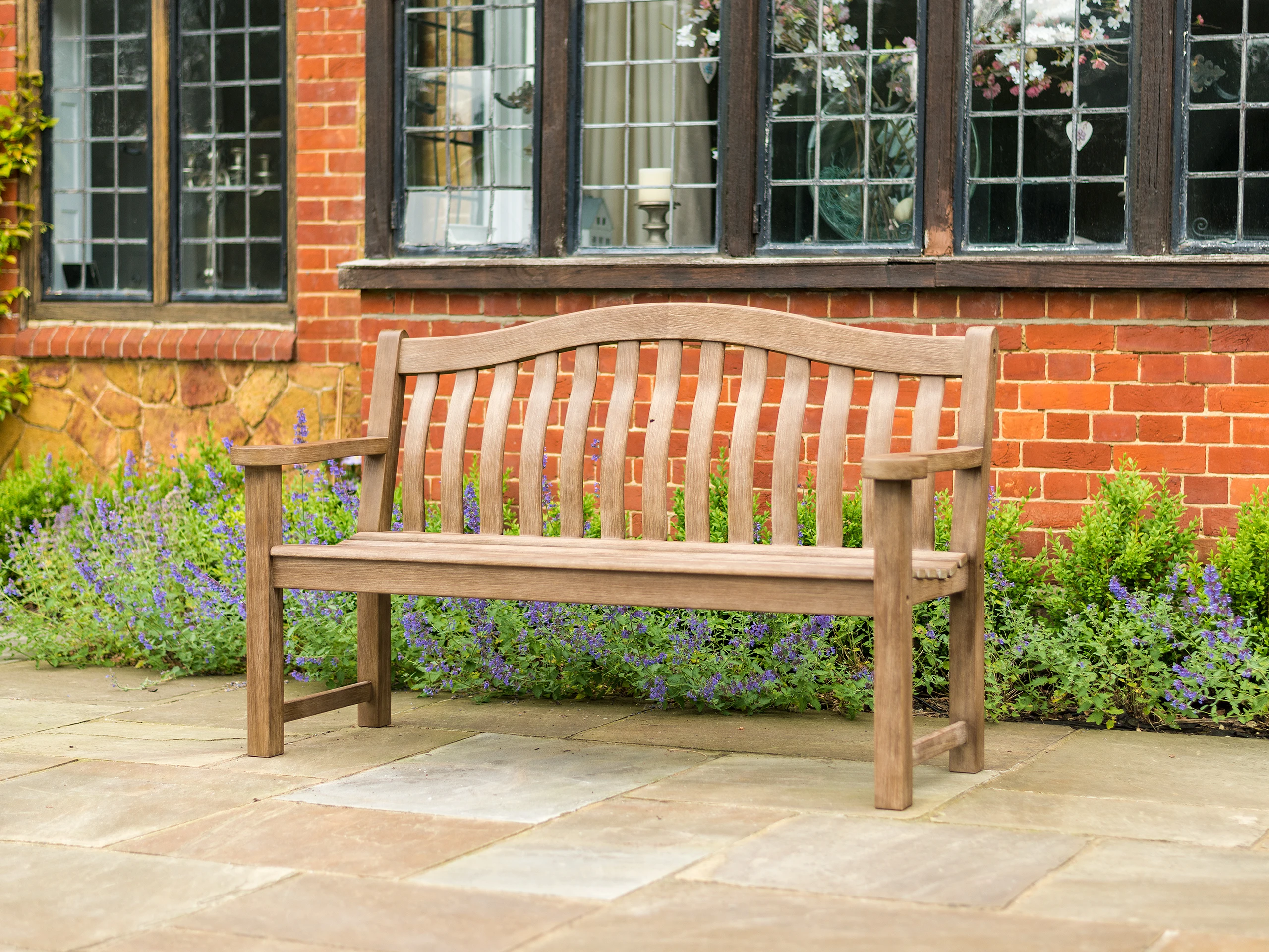 5ft oak garden deals bench